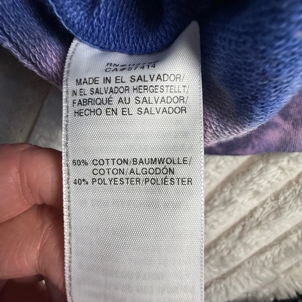 True Religion Mens Tie Dye Full Zip Hoodie Blue Purple M Sweatshirt